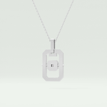 0.10 CT Princess Moissanite Diamond Solitaire Style Necklace 7