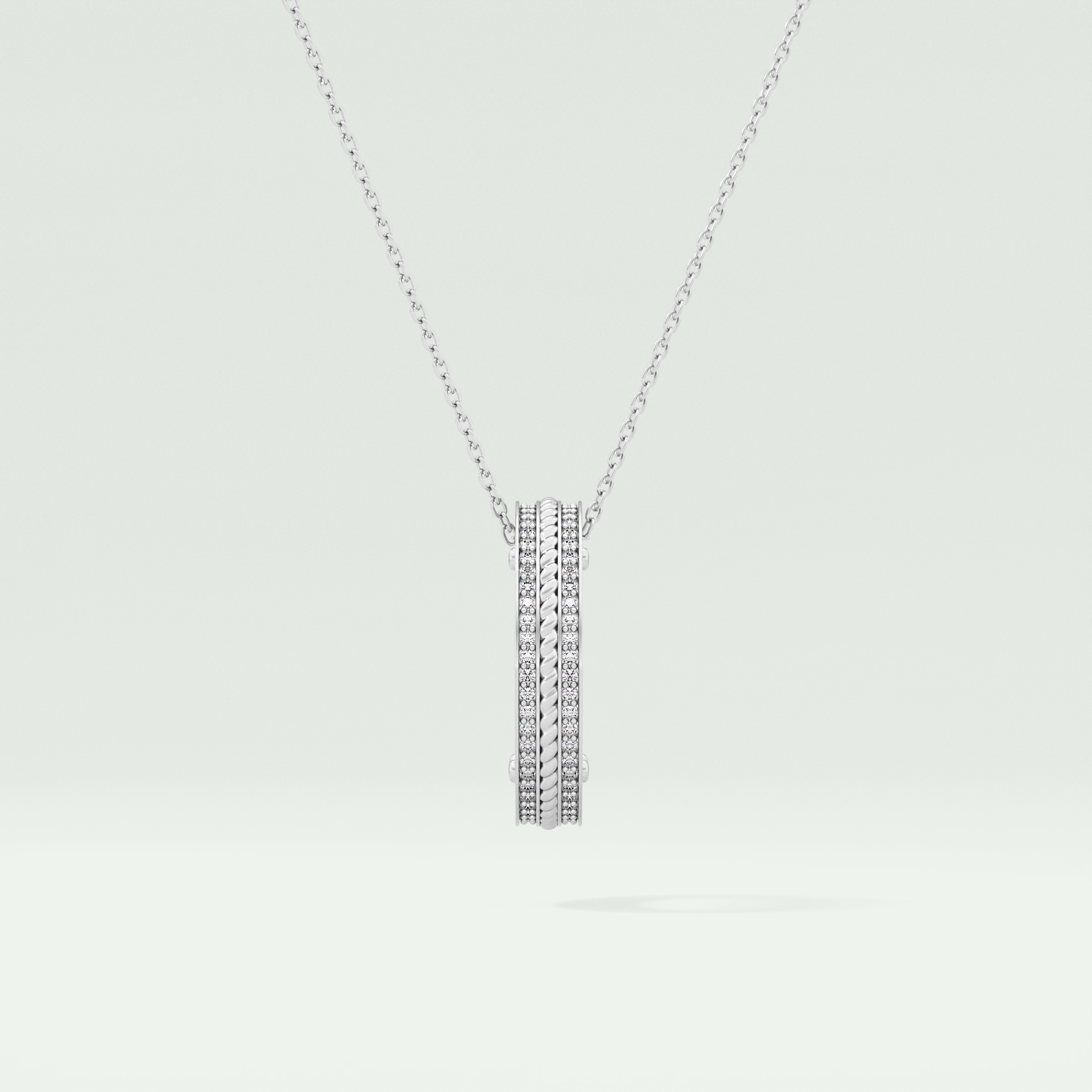 0.20 CT Round Moissanite Diamond Ring Necklace 5