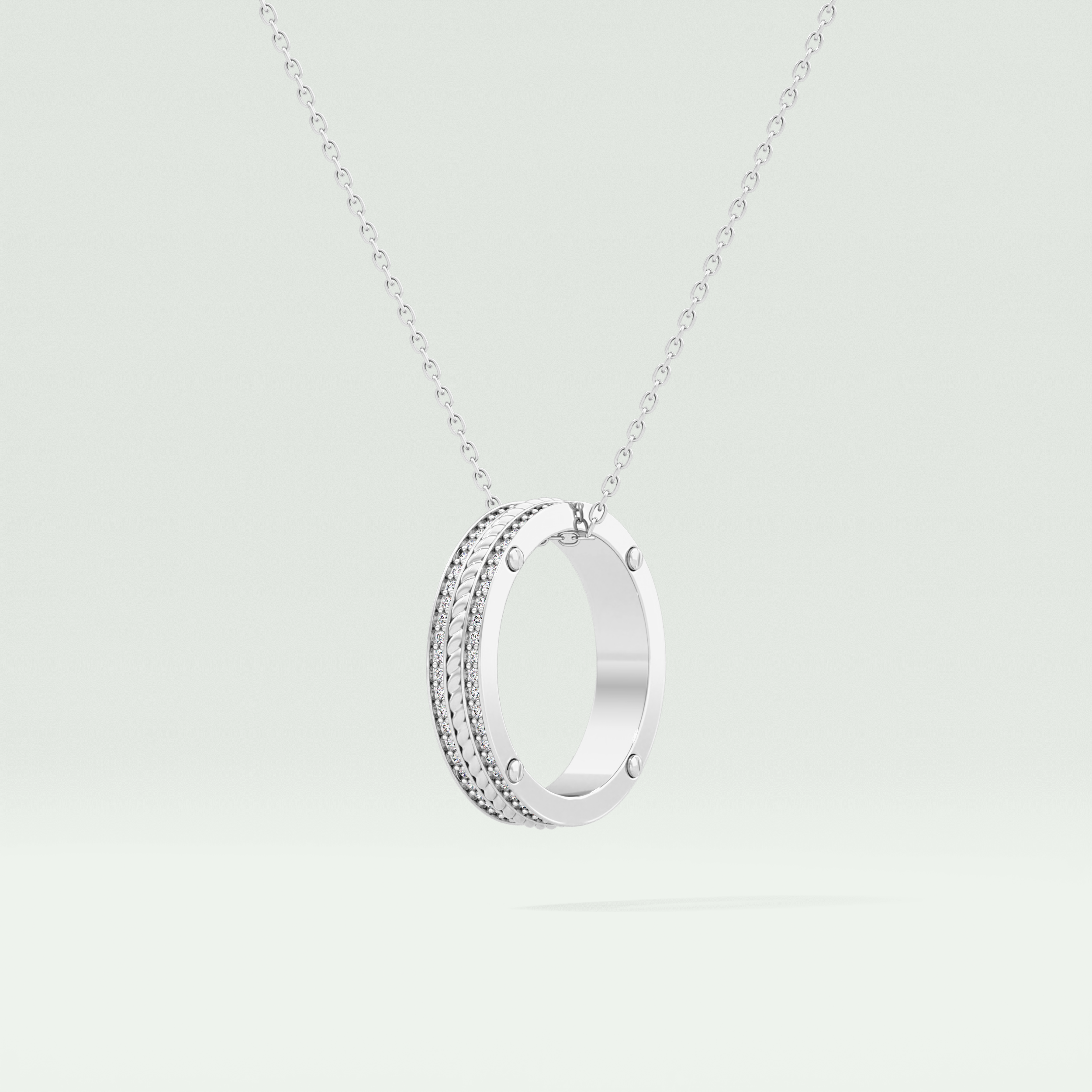 0.20 CT Round Moissanite Diamond Ring Necklace 6
