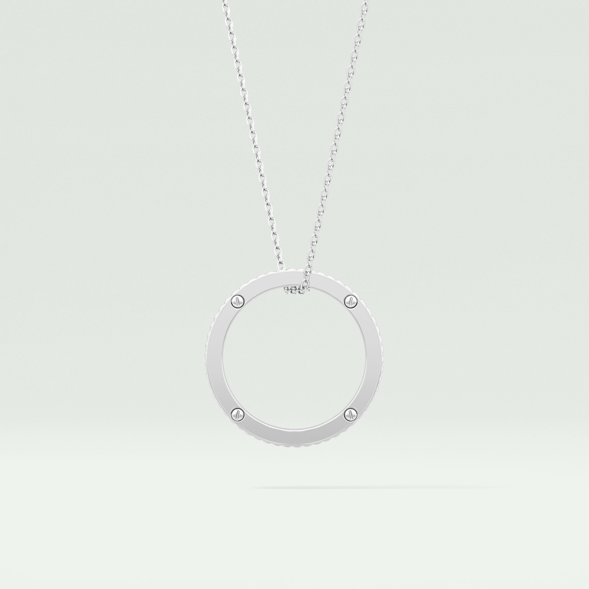 0.20 CT Round Moissanite Diamond Ring Necklace 7