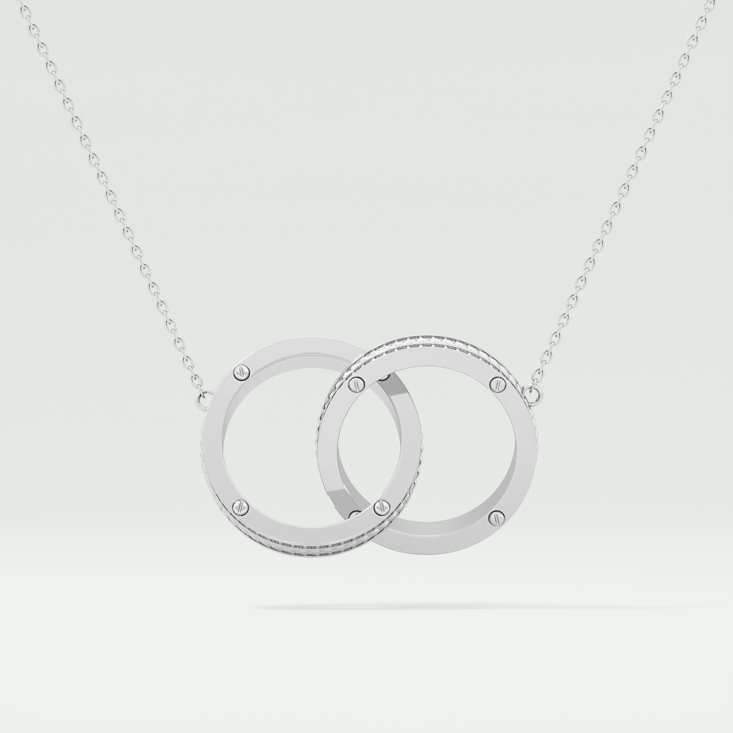 0.20 CT Round Moissanite Stones Open Circle Necklace 5