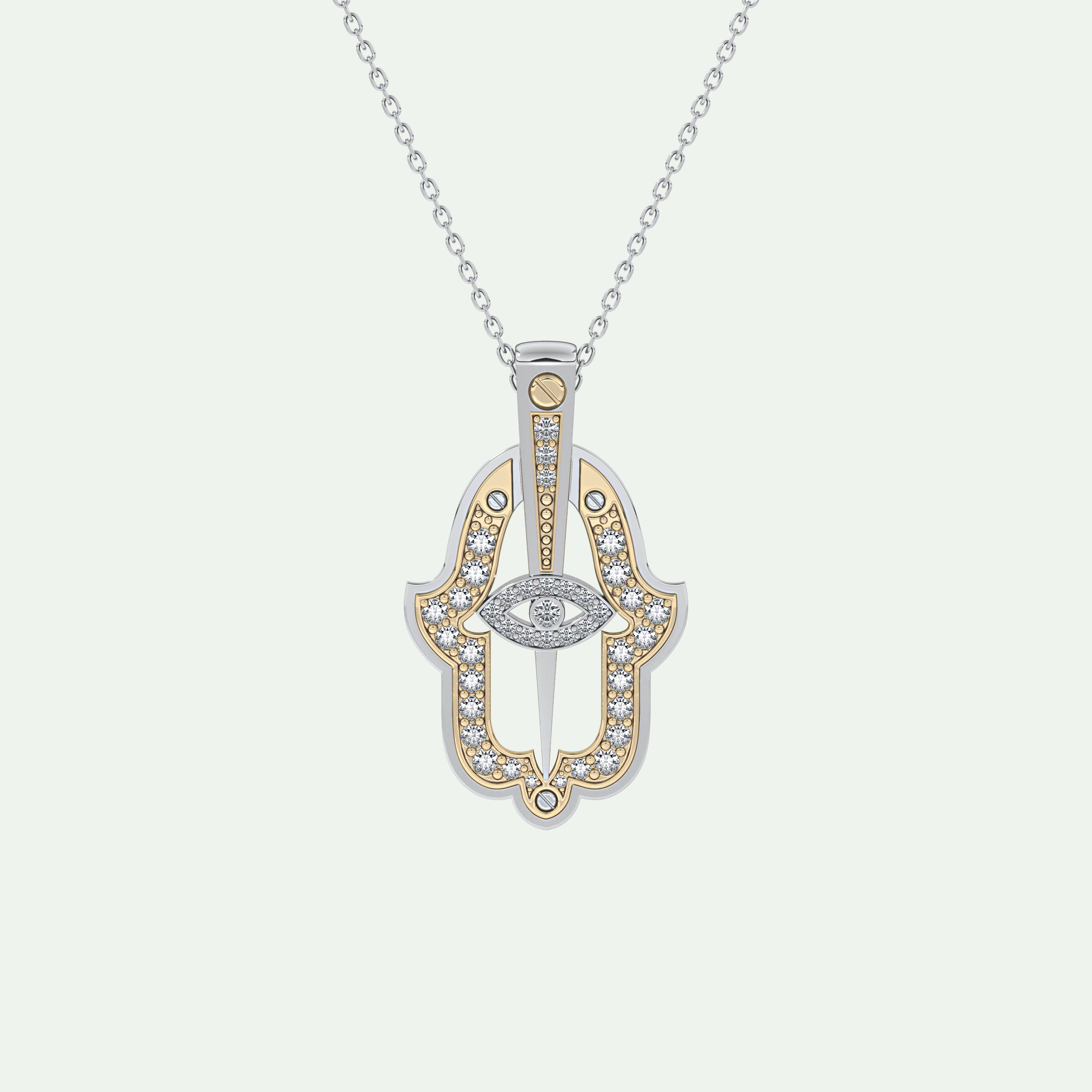 0.30 CT Shimmering Round Moissanite Diamond Stones Necklace For Him 5