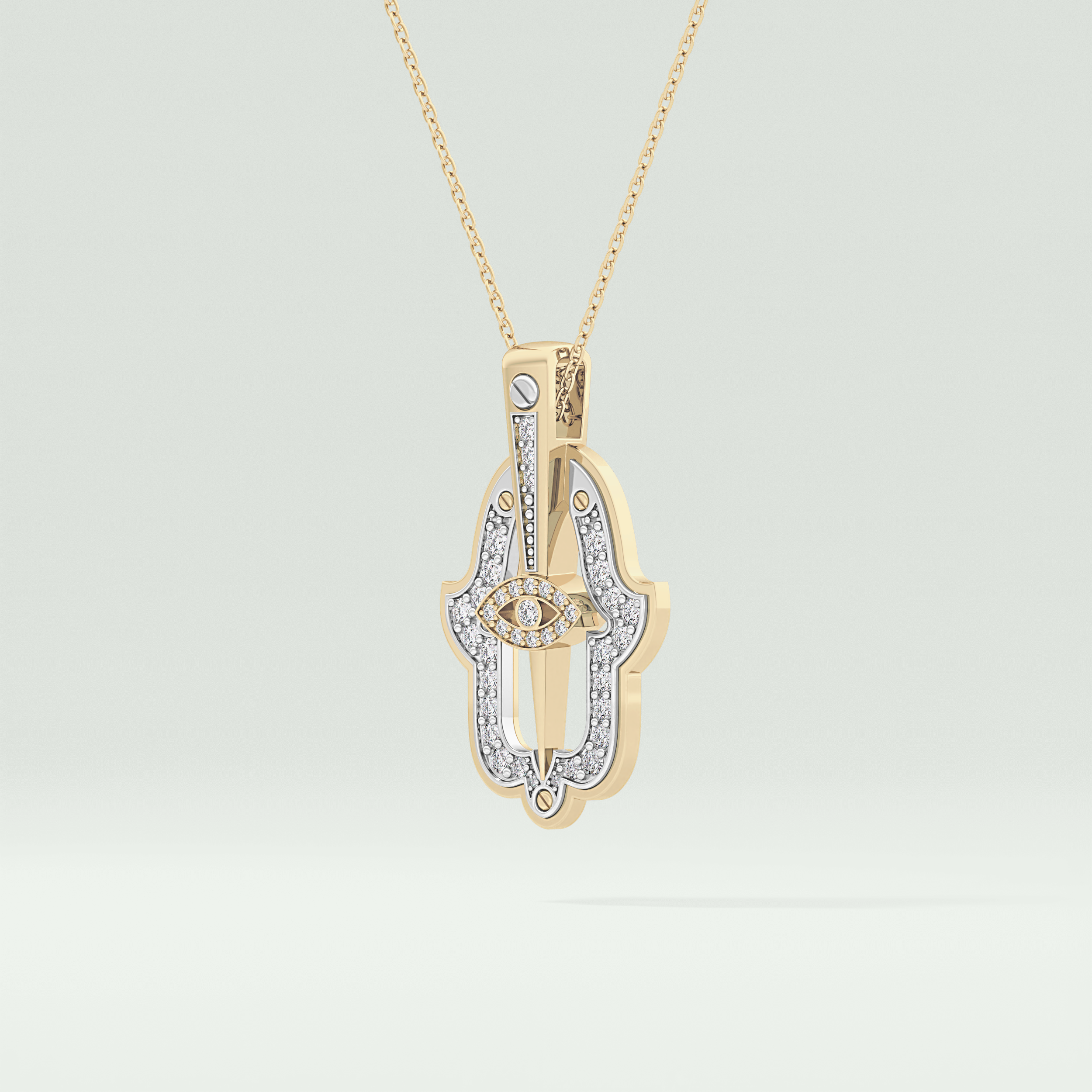 0.30 CT Shimmering Round Moissanite Diamond Stones Necklace For Him 2