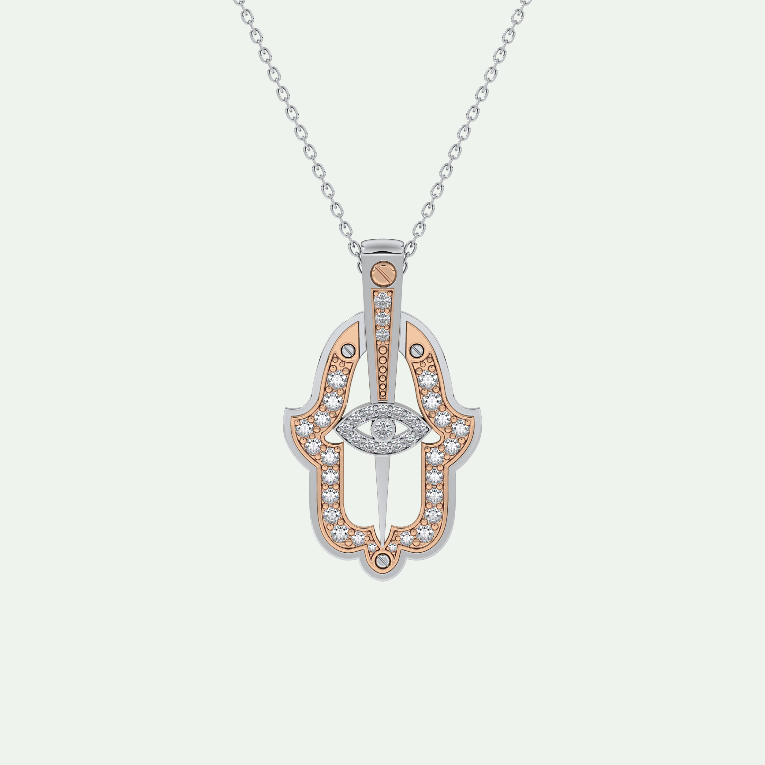 0.30 CT Shimmering Round Moissanite Diamond Stones Necklace For Him 14