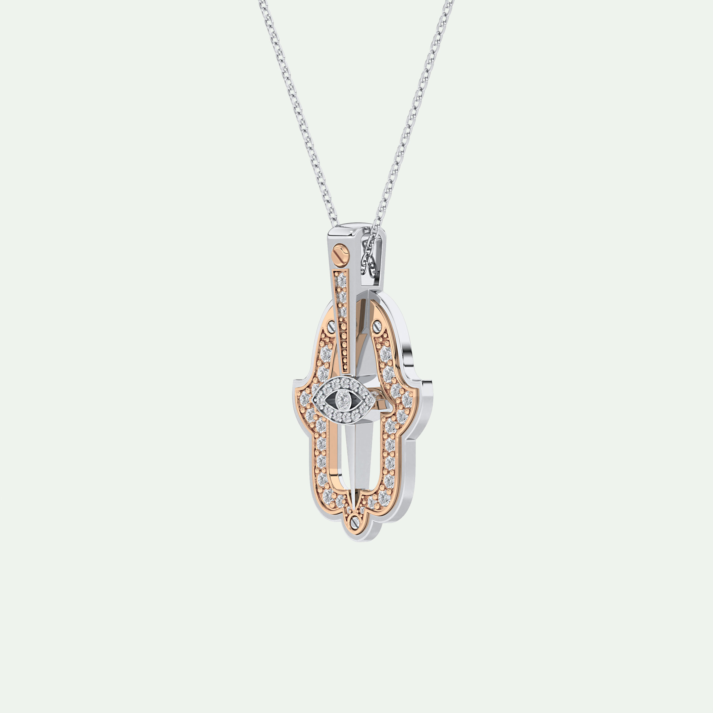 0.30 CT Shimmering Round Moissanite Diamond Stones Necklace For Him 15