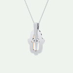 0.30 CT Shimmering Round Moissanite Diamond Stones Necklace For Him 9
