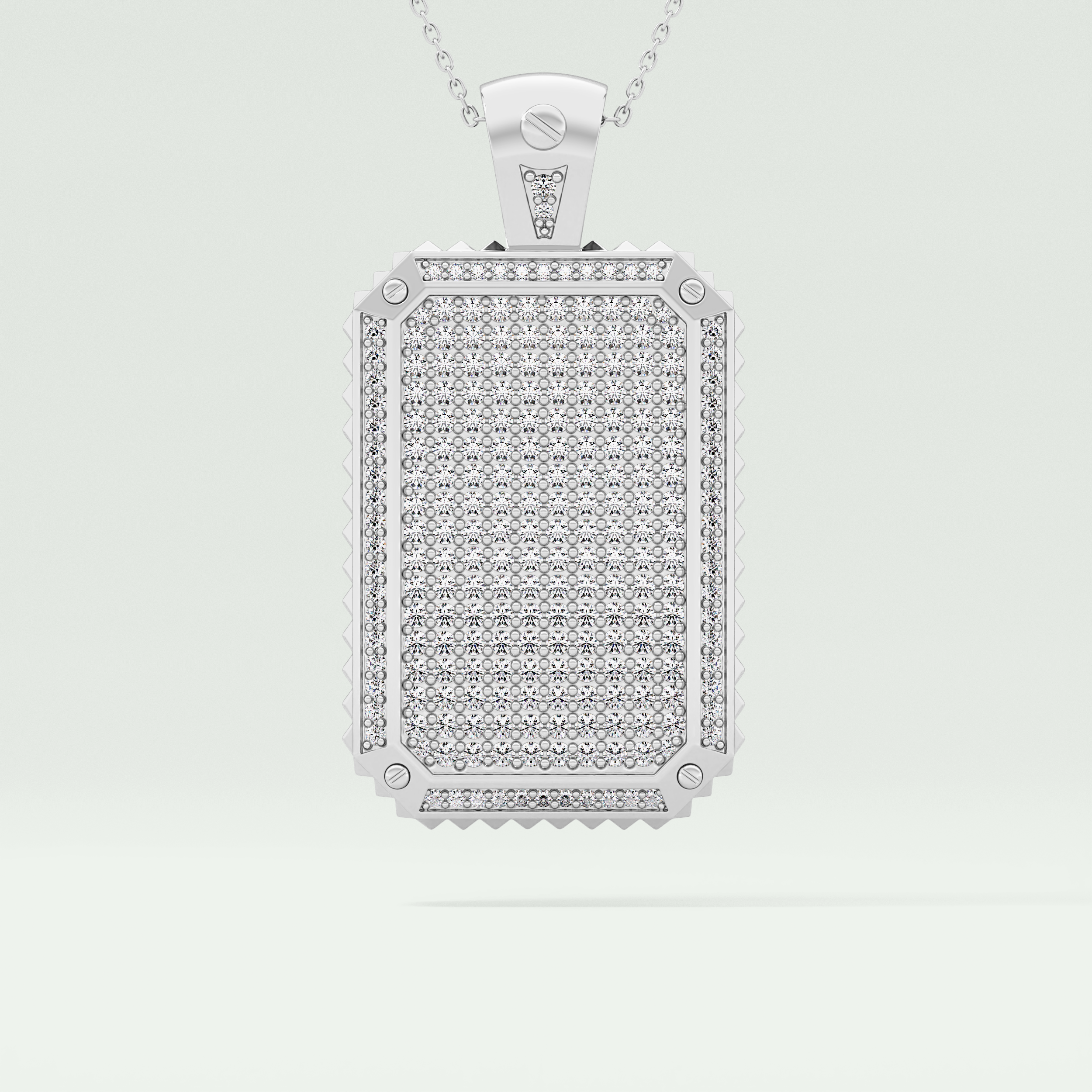 2.10 CT Glamorous Round Moissanite Diamond Stones Necklace For Him 5