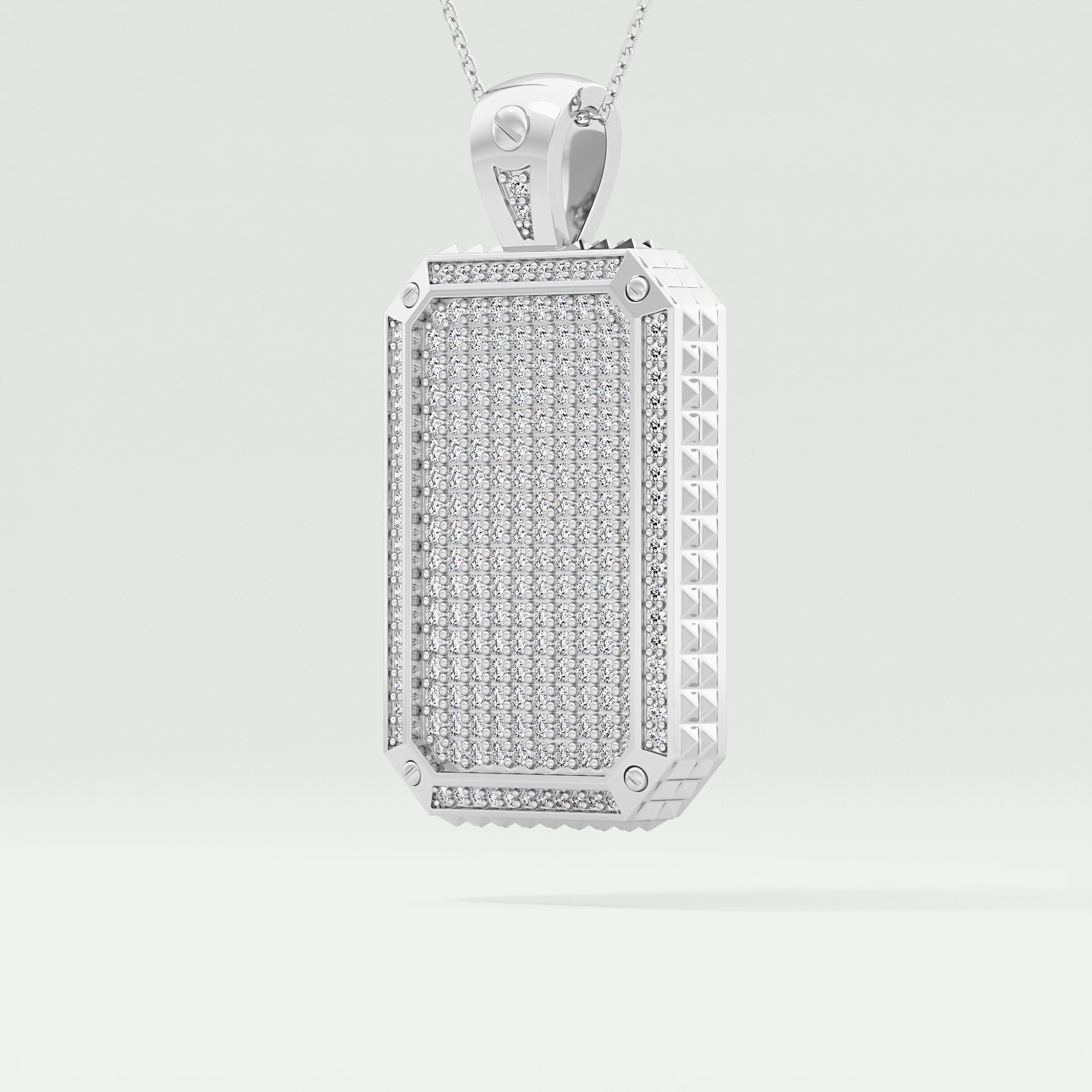 2.10 CT Glamorous Round Moissanite Diamond Stones Necklace For Him 7