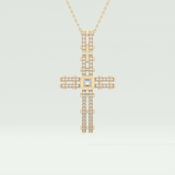 0.20 CT Eternal Cross Moissanite Diamond Necklace For Him 1
