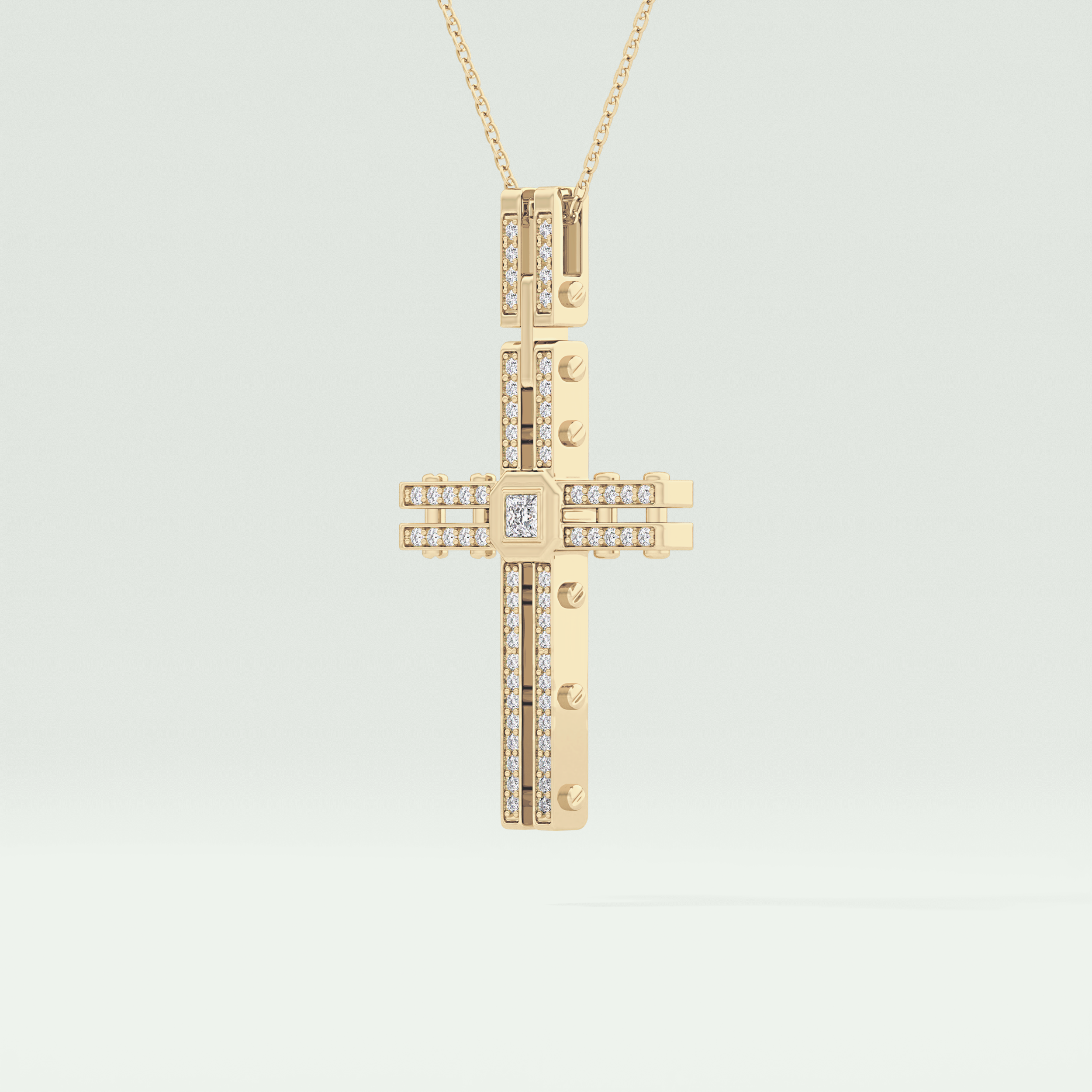 0.20 CT Eternal Cross Moissanite Diamond Necklace For Him 2