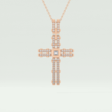 0.20 CT Eternal Cross Moissanite Diamond Necklace For Him 9