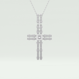 0.20 CT Eternal Cross Moissanite Diamond Necklace For Him 7