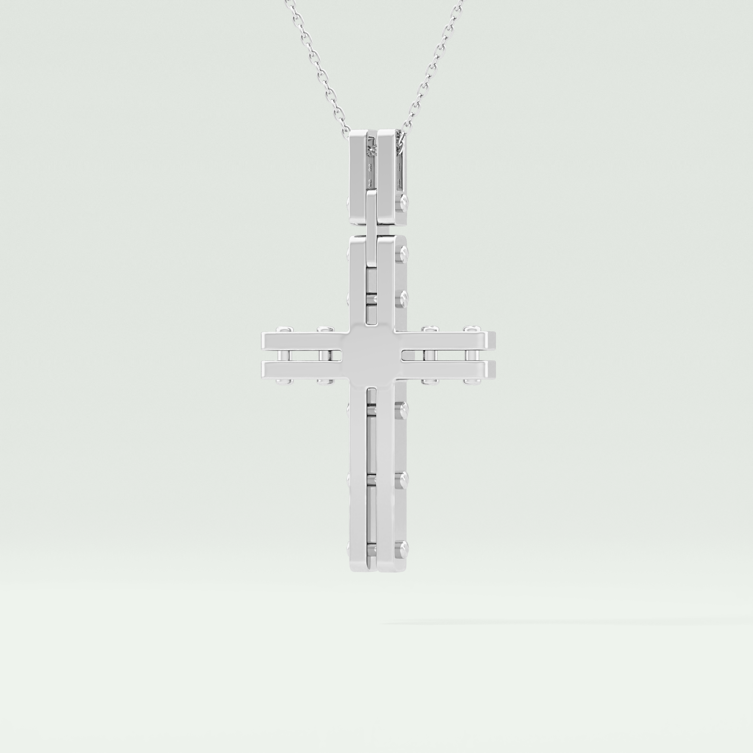 0.20 CT Eternal Cross Moissanite Diamond Necklace For Him 6