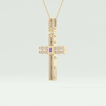 0.20 CT Princess & Round Moissanite Diamond Cross Necklace For him 2