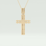 0.20 CT Princess & Round Moissanite Diamond Cross Necklace For him 4