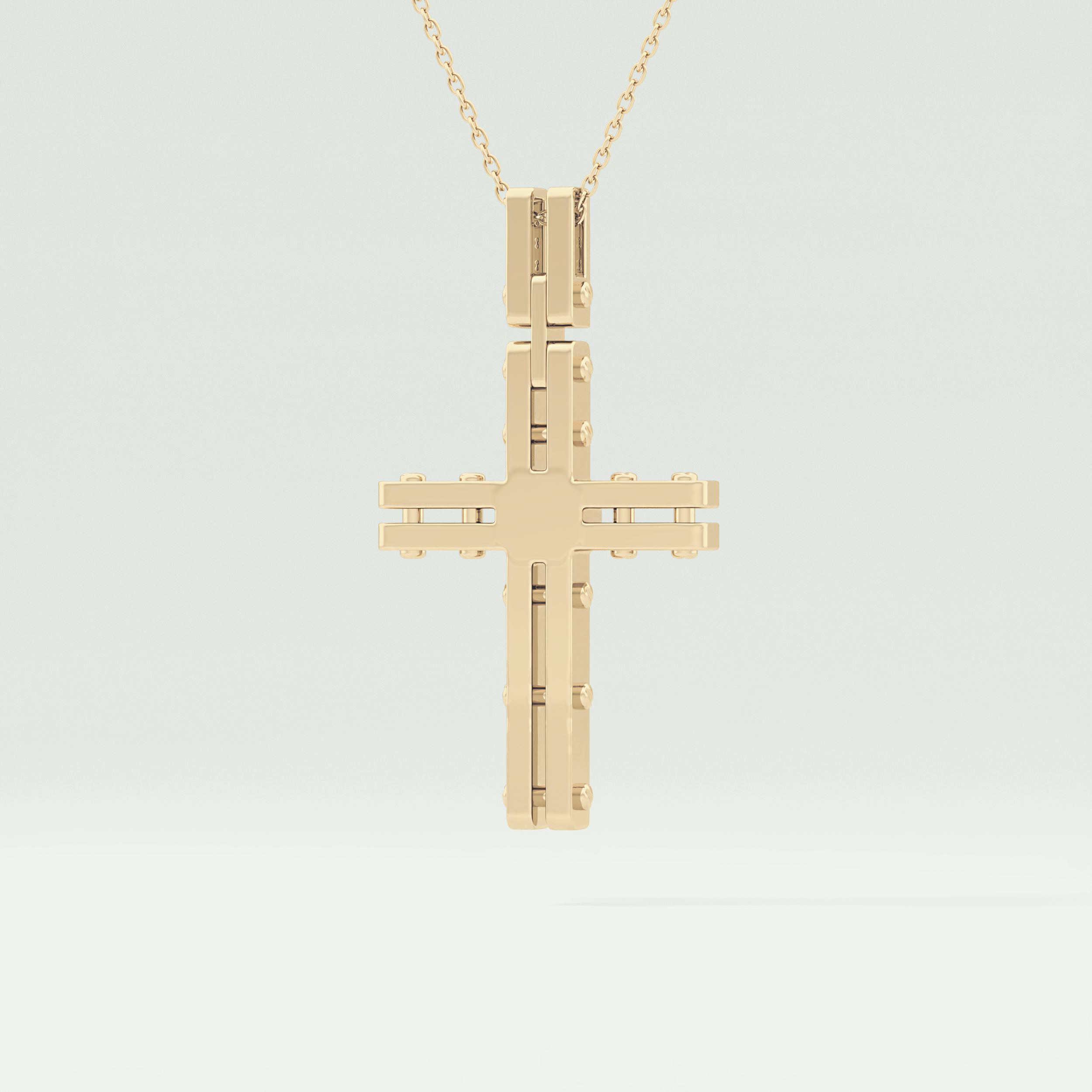 0.20 CT Princess & Round Moissanite Diamond Cross Necklace For him 4
