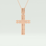 0.20 CT Princess & Round Moissanite Diamond Cross Necklace For him 12