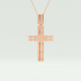 0.20 CT Princess & Round Moissanite Diamond Cross Necklace For him 12