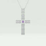 0.20 CT Princess & Round Moissanite Diamond Cross Necklace For him 5