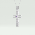 0.20 CT Princess & Round Moissanite Diamond Cross Necklace For him 6