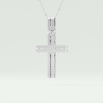 0.20 CT Princess & Round Moissanite Diamond Cross Necklace For him 7