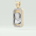 0.45 CT Jesus With Round Moissanite Diamond Stones Necklace 2