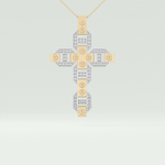 0.50  CT Cross White Moissanite Diamond Necklace For Him 1
