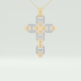 0.50  CT Cross White Moissanite Diamond Necklace For Him 1