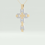 0.50  CT Cross White Moissanite Diamond Necklace For Him 2