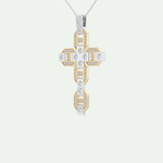 0.50  CT Cross White Moissanite Diamond Necklace For Him 6
