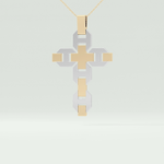 0.50  CT Cross White Moissanite Diamond Necklace For Him 4