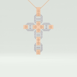 0.50  CT Cross White Moissanite Diamond Necklace For Him 9