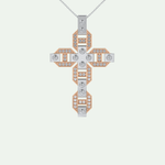 0.50  CT Cross White Moissanite Diamond Necklace For Him 13