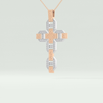 0.50  CT Cross White Moissanite Diamond Necklace For Him 10