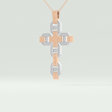 0.50  CT Cross White Moissanite Diamond Necklace For Him 10