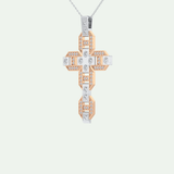 0.50  CT Cross White Moissanite Diamond Necklace For Him 14