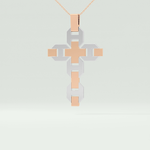 0.50  CT Cross White Moissanite Diamond Necklace For Him 12