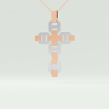 0.50  CT Cross White Moissanite Diamond Necklace For Him 12