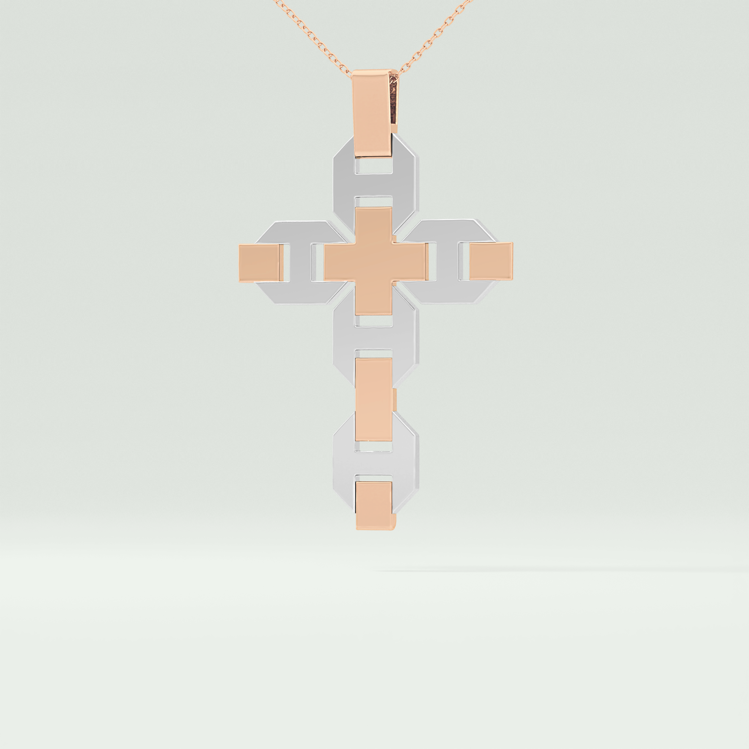 0.50  CT Cross White Moissanite Diamond Necklace For Him 12