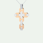 0.50  CT Cross White Moissanite Diamond Necklace For Him 16