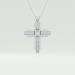 0.60 CT Princess & Round Cut Cross Moissanite Diamond Two Tone Necklace 5