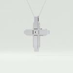 0.60 CT Princess & Round Cut Cross Moissanite Diamond Two Tone Necklace 6