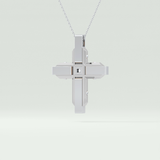 0.60 CT Princess & Round Cut Cross Moissanite Diamond Two Tone Necklace 6