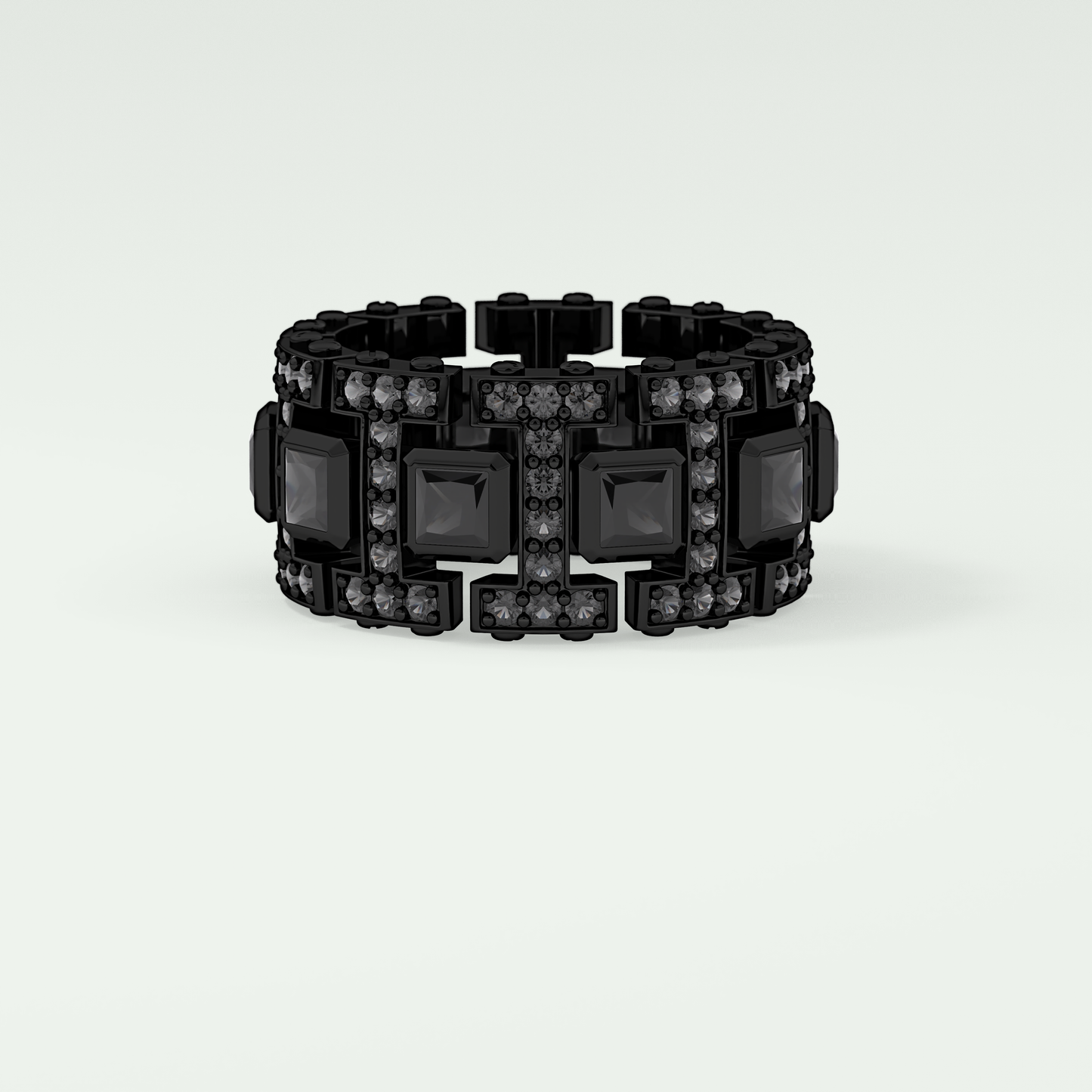 4.7 CT Classic Black Moissanite Diamond Men's Wedding Band