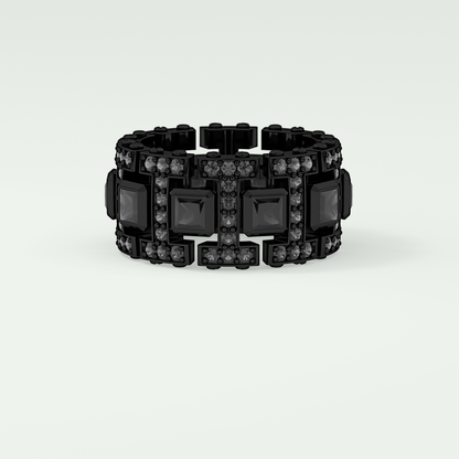 4.7 CT Classic Black Moissanite Diamond Men's Wedding Band