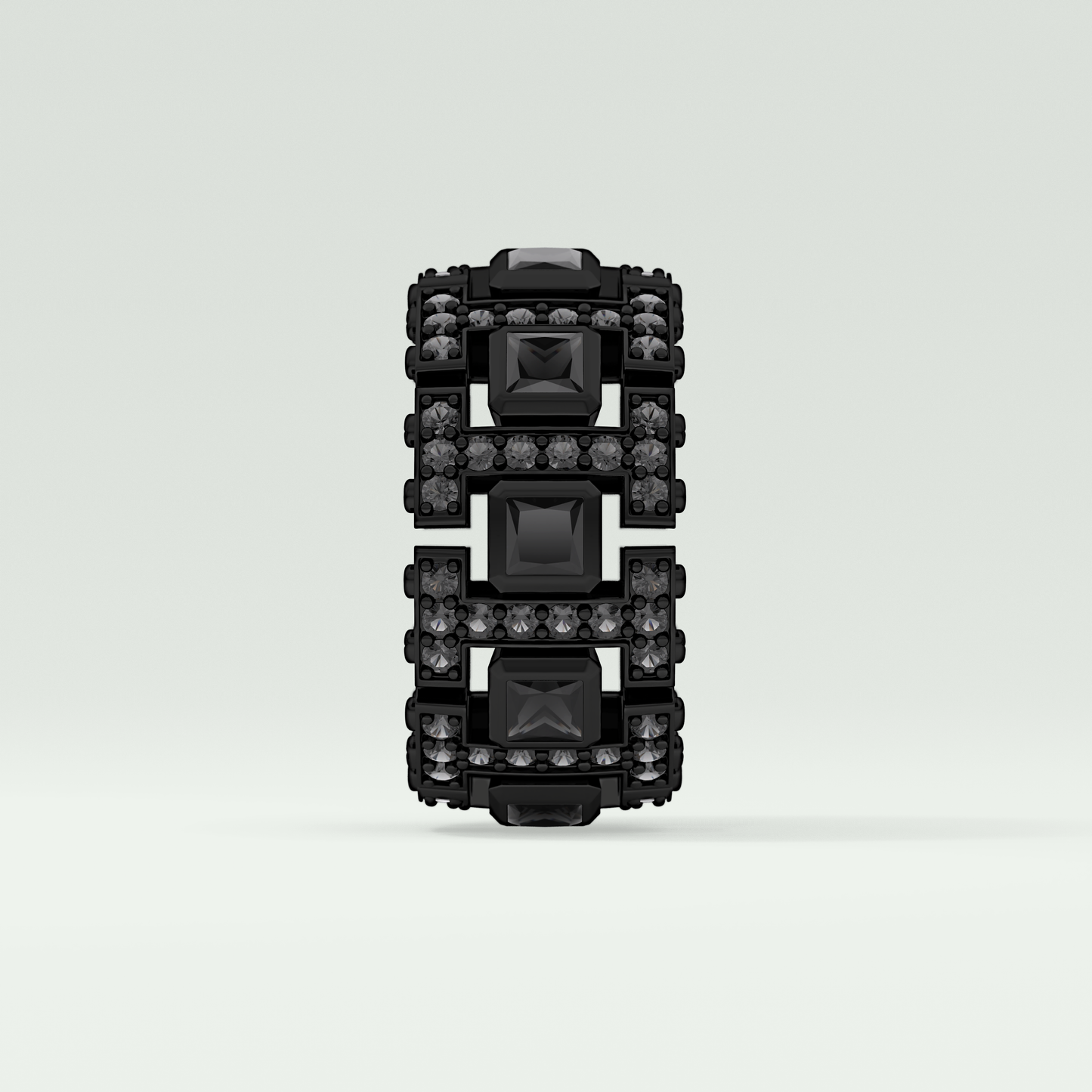 4.7 CT Classic Black Moissanite Diamond Men's Wedding Band
