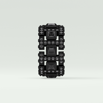 4.7 CT Classic Black Moissanite Diamond Men's Wedding Band