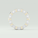 Princess & Round Moissanite Stones Two Tone Moissanite Wedding Band 9