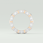 Princess & Round Moissanite Stones Two Tone Moissanite Wedding Band 13