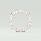 Princess & Round Moissanite Stones Two Tone Moissanite Wedding Band 13